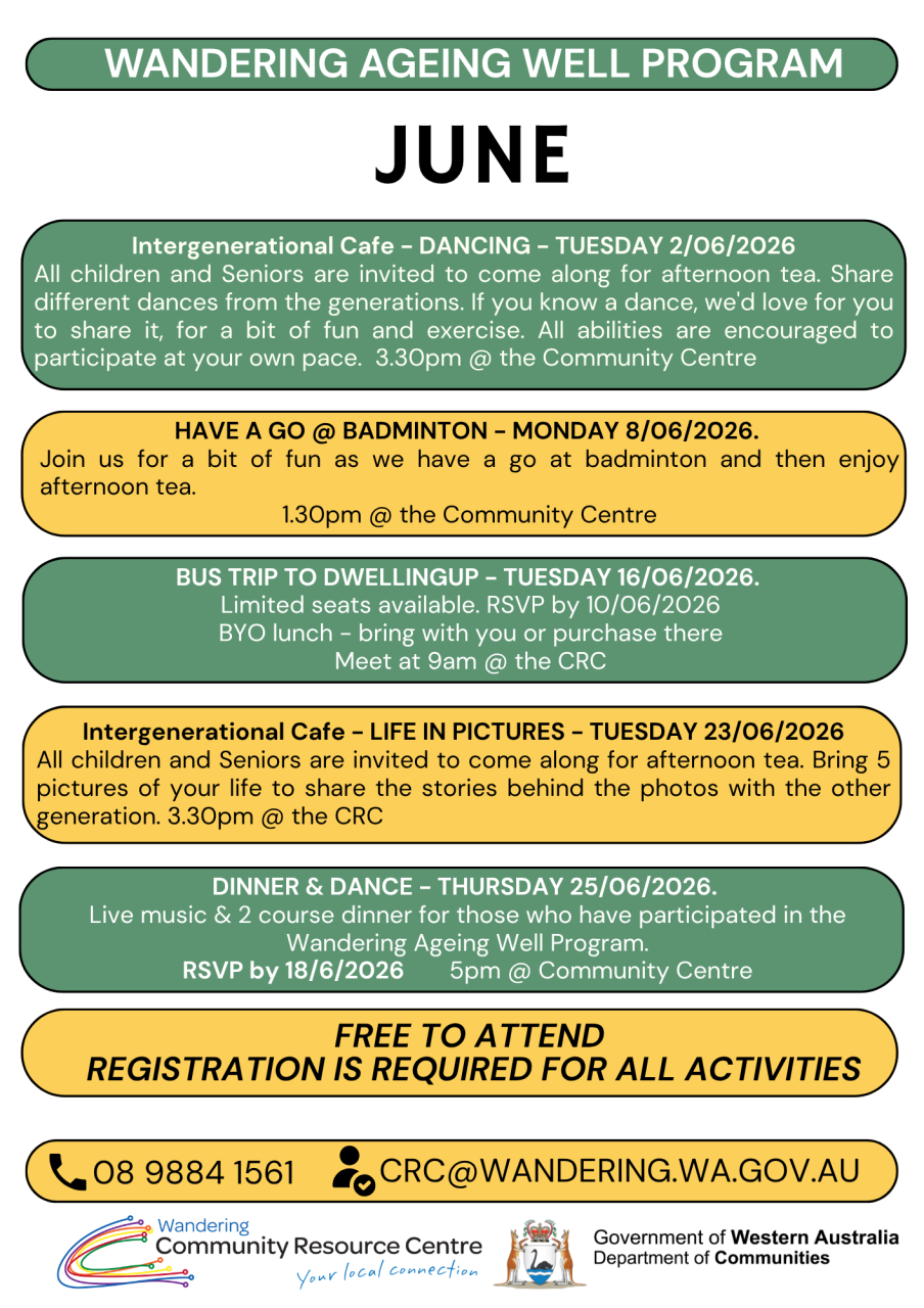 Ageing Well Program for month of June