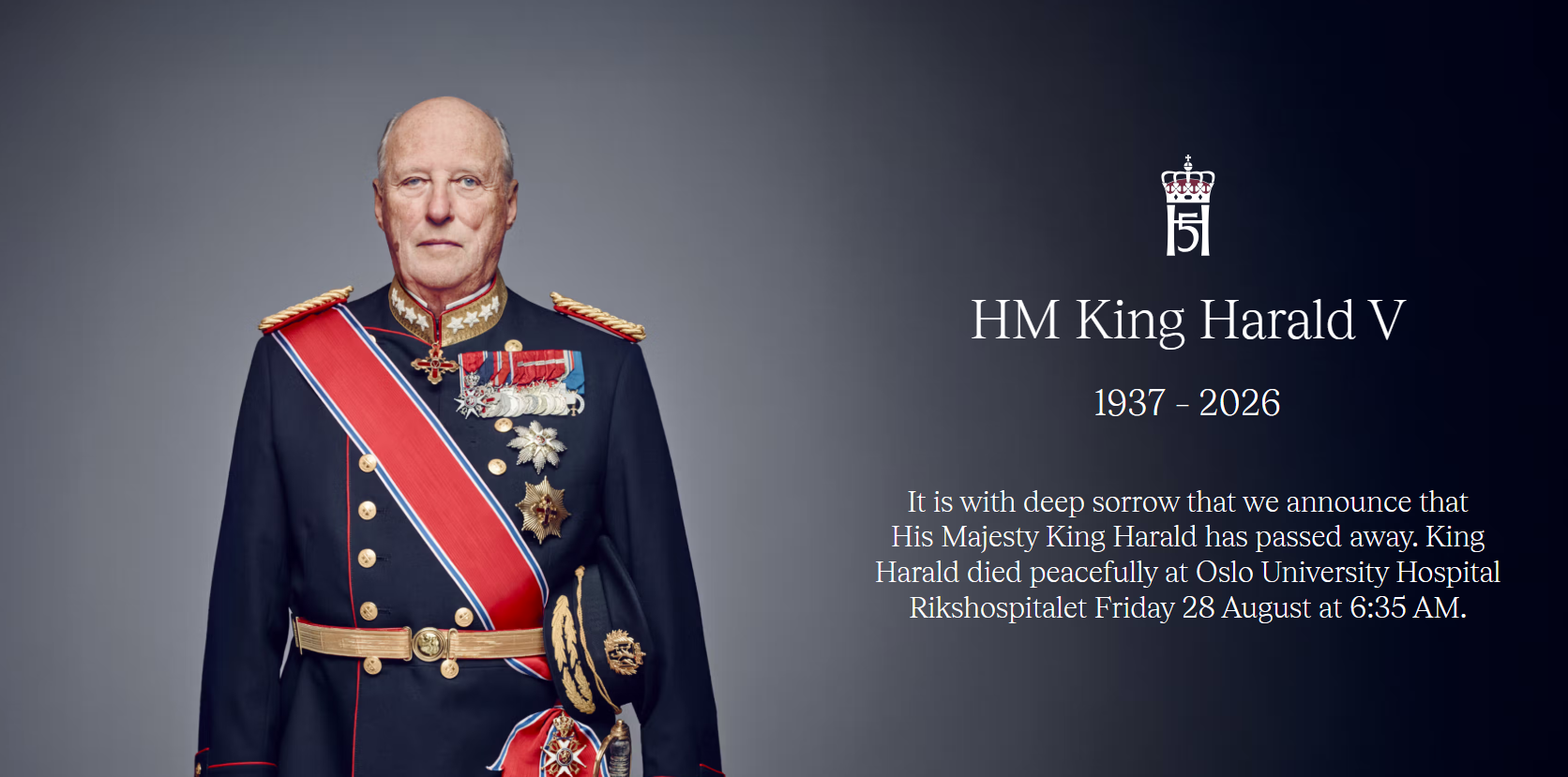 In Remembrance of His Majesty King Harald V of Norway