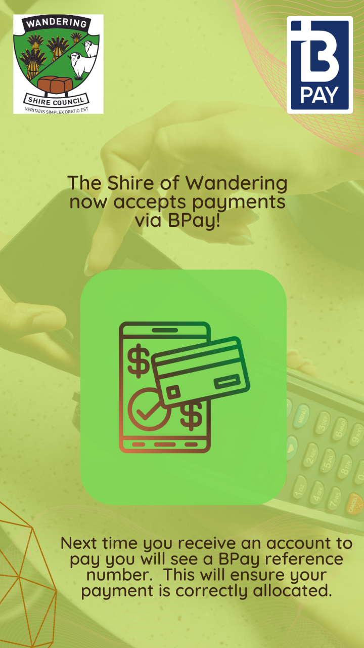 The Shire of Wandering now accepts BPay